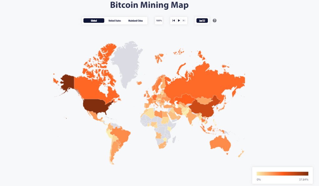 Bitcoin Mining World Map